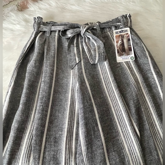 REWASH PAPERBAG WAIST WIDE LEG TROUSER - WHITE/BLACK Size L - Picture 7 of 10
